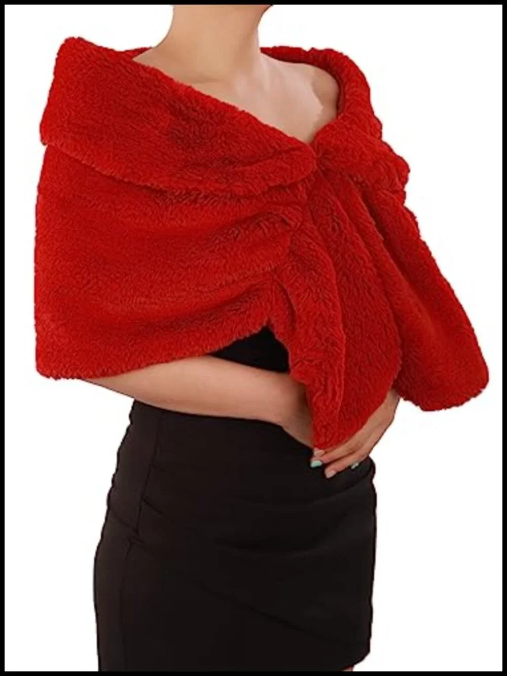 Faux Fur Scarf Shawl Wrap Bridesmaid Winter Stole Bridal